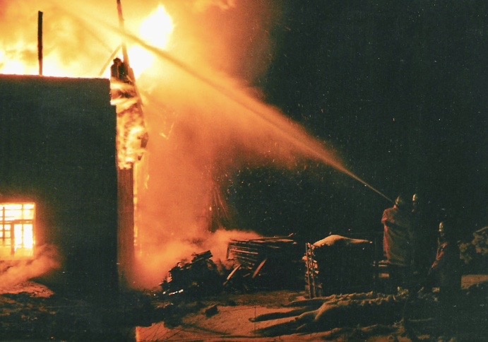 Großbrand Sägewerk Scheide 16.02.1999