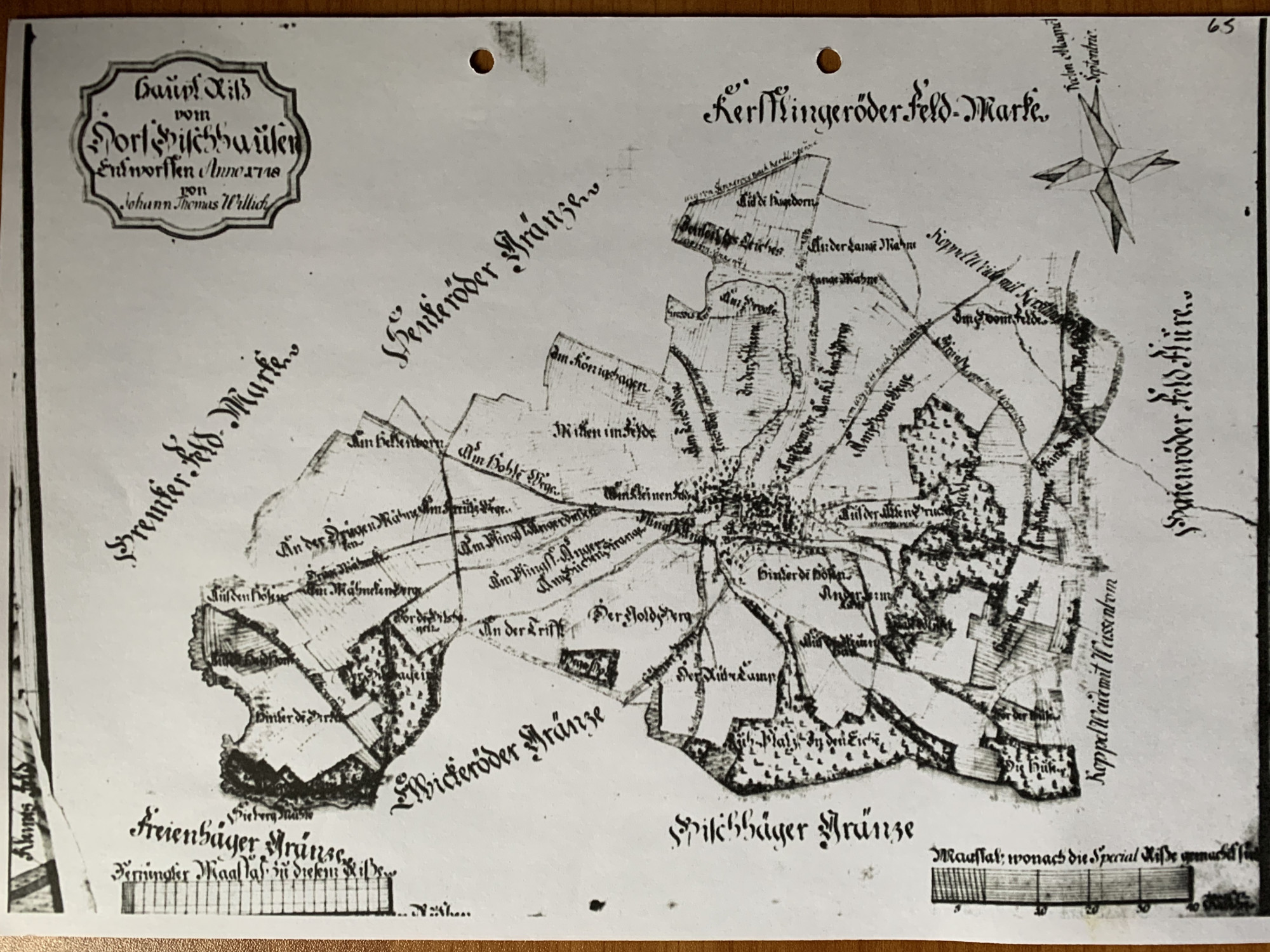 Historische Karte Bischhausen anno 1718