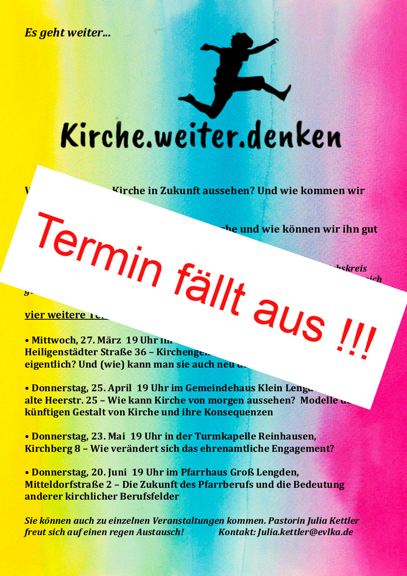 20.06.2024 kirche.weiter.denken faellt aus