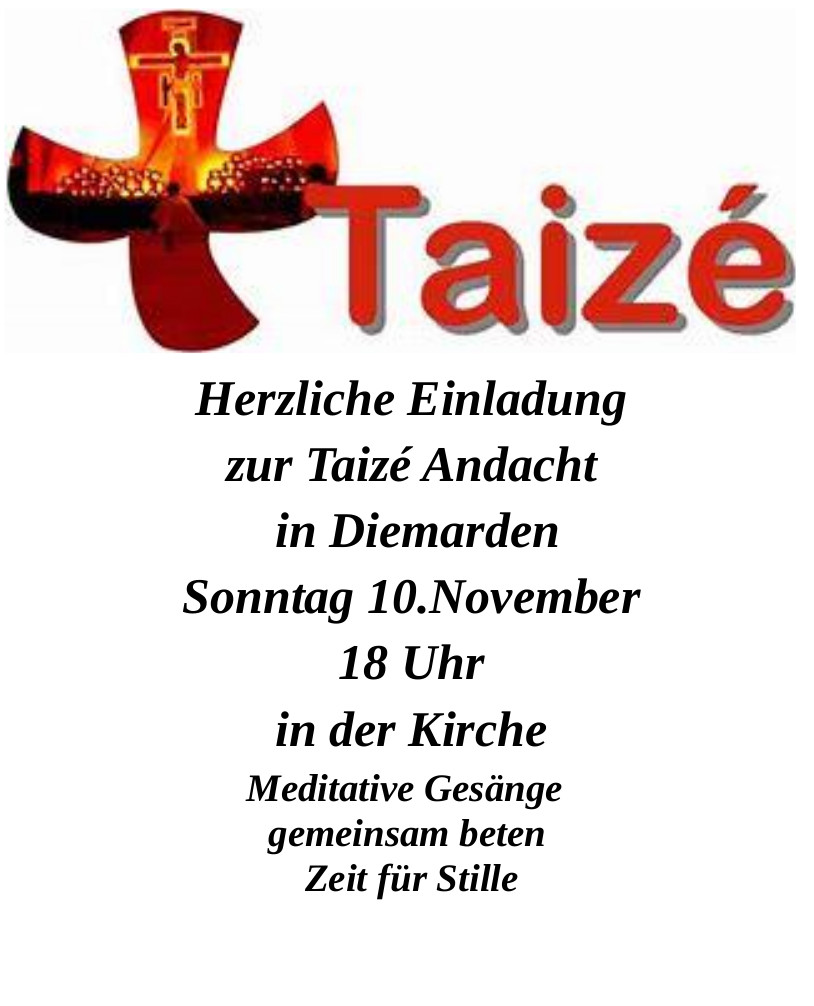 Taize-Andacht-Diemarden 10.11.2024 um 18Uhr