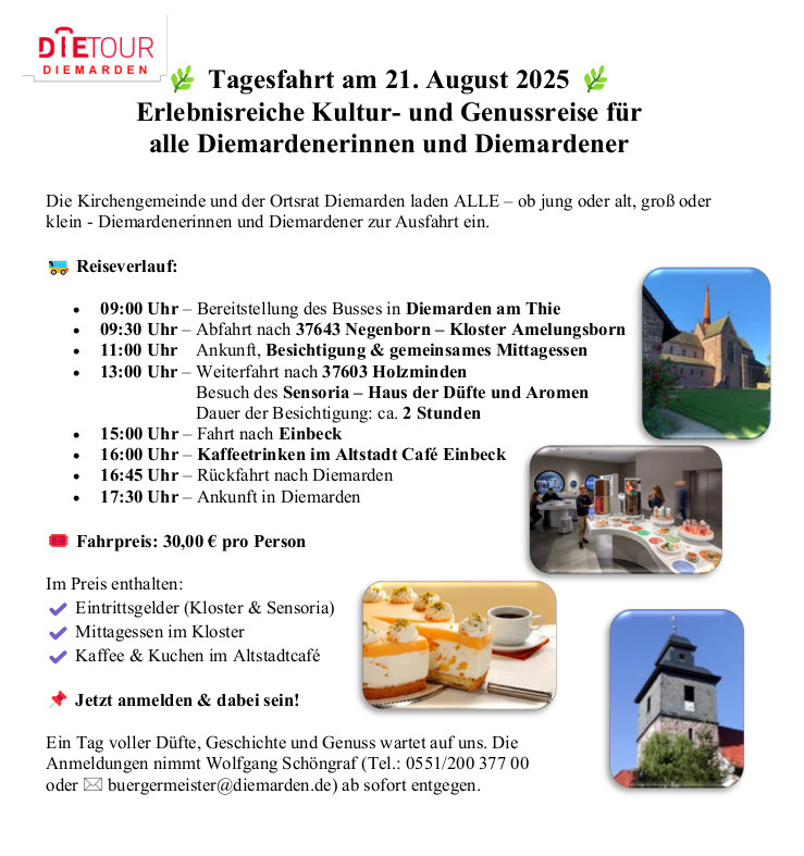Tagesfahrt Diemarden 2025, Ortsrat und Kirche