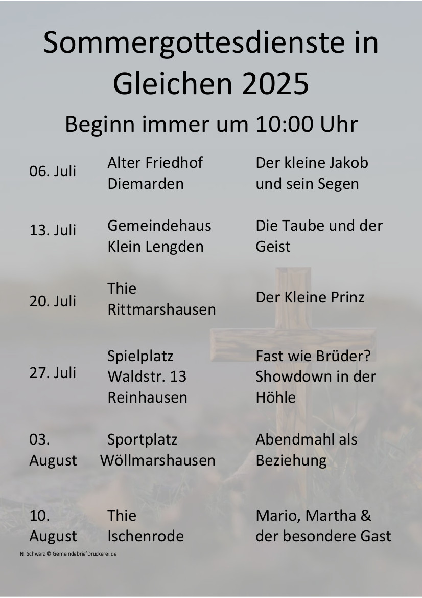 Sommergottesdienste Gleichen 2025