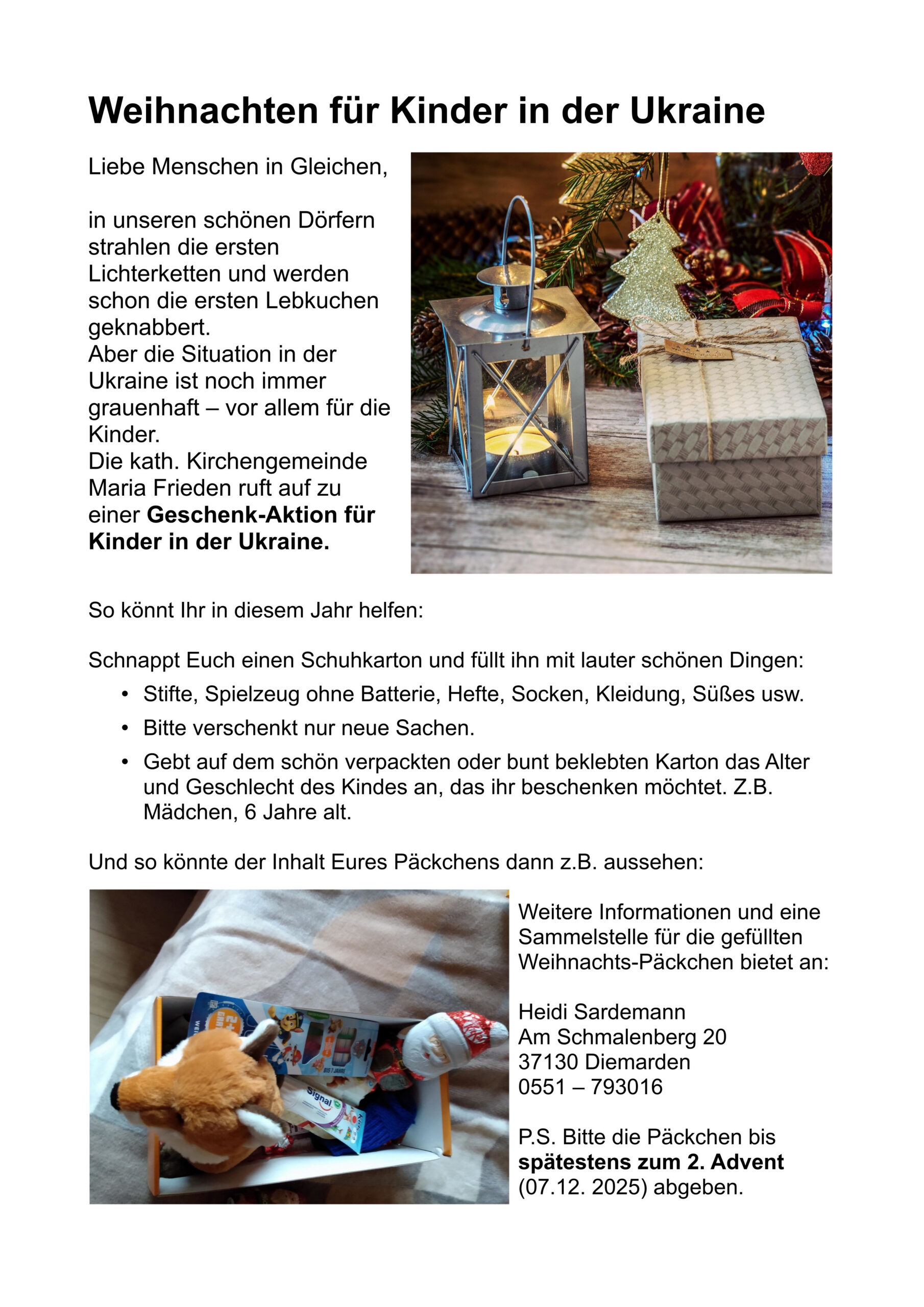 Weihnachten für Kinder in der Ukraine 2025